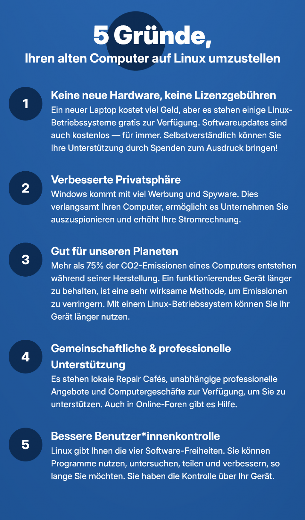 Gründe für einen Linux-Wechsel
