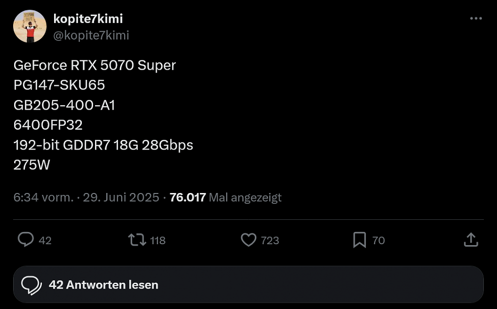 Geforce RTX 5070 Super