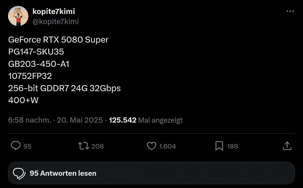 Geforce RTX 5080 Super