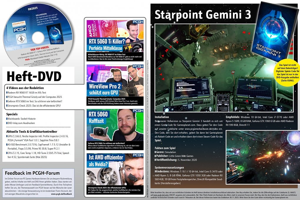 In der DVD-Ausgabe finden Sie nicht nur weitergehende Artikelmaterialien, Videos und Tools, sondern auch <a href='de.gamesplanet.com/game/starpoint-gemini-3-steam-key--4404-1?ref=computec'><strong><u>Starpoint Gemini 3</u></strong></a> als Steam-Vollversion.