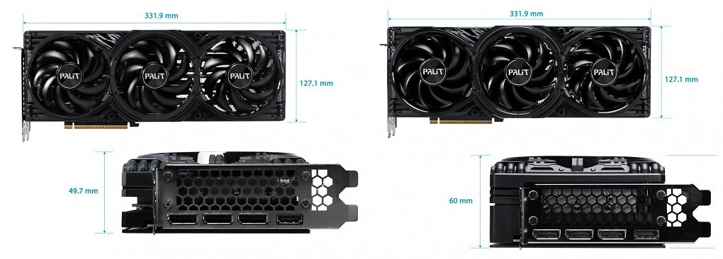 RTX 5070 (Ti) Gaming Pro-S (links) und RTX 5070 (Ti) Gaming Pro (rechts) im Vergleich. Das neue Modell ist etwas dünner.