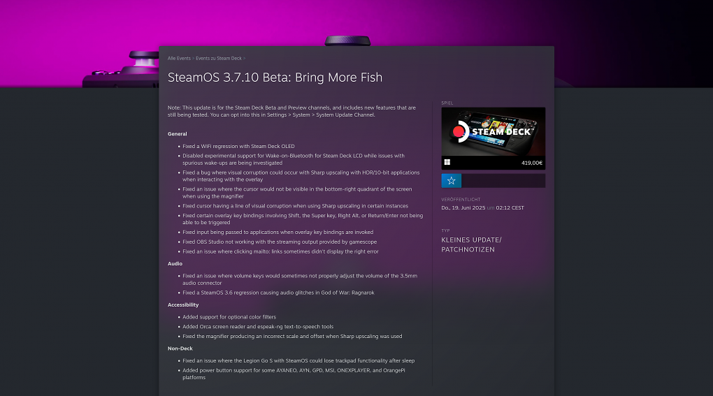 SteamOS 3.7.11