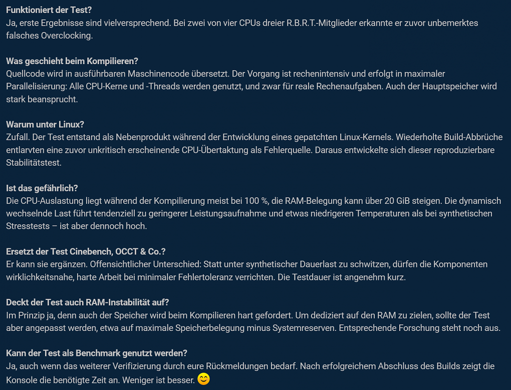 CPU-Stabilitätstest