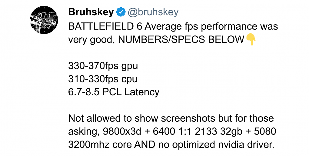 Battlefield 6 erreicht im CPU-Limit angeblich über 300 Fps - wenn man mit einem Ryzen 7 9800X3D spielt.