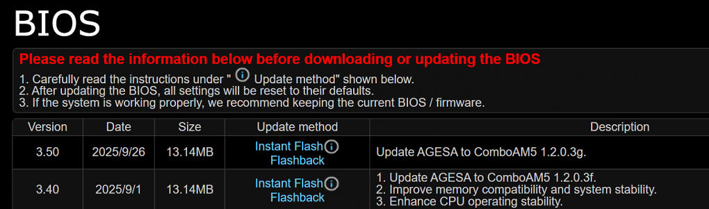 BIOS-Updates von Asrock