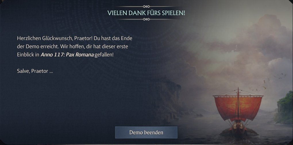 Nach mehreren Anläufen haben wir dann doch das Ende der Demo erreicht.