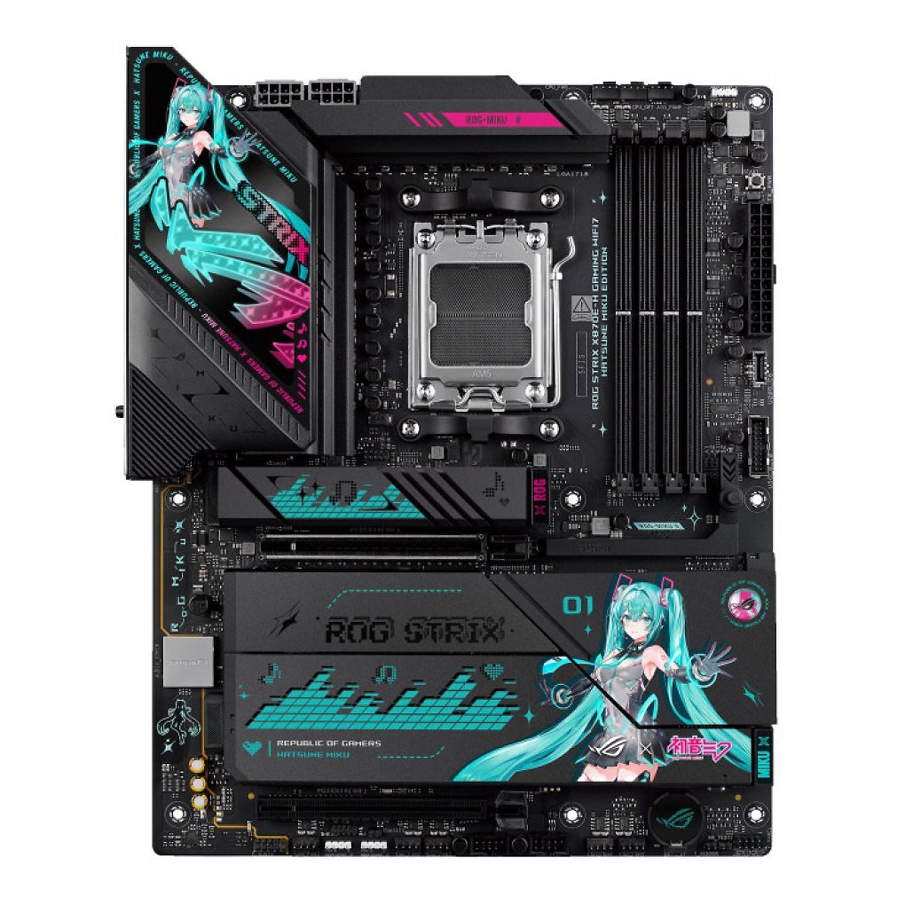 Das Asus ROG Strix X870E-H Hatsune Miku Edition.