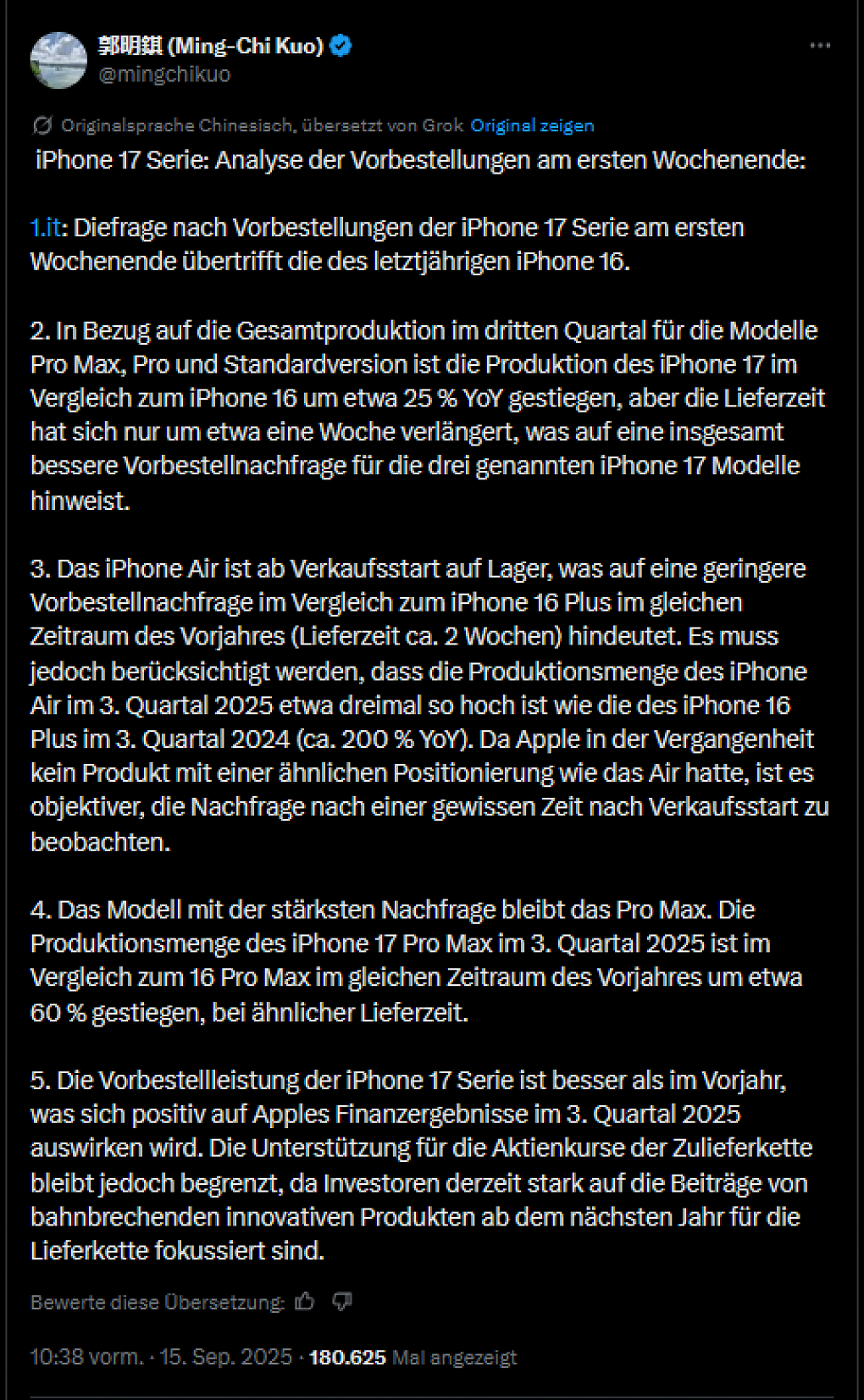 iPhone 17: Das teuerste Apple-Smartphone ist wohl am beliebtesten (2)