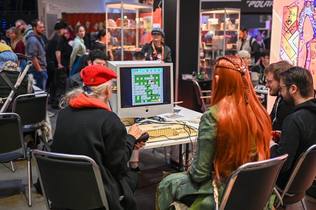 In der Retro-Area konnte man sich alten Klassikern an alten Konsolen und PCs widmen.