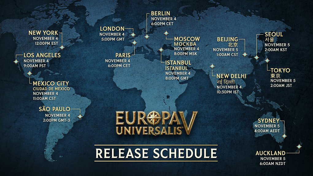 Die Release-Roadmap von Europa Universalis 5.