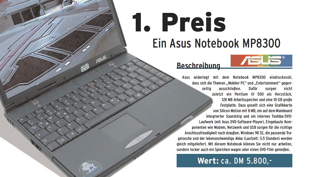 Bei dem Gewinnspiel aus der Erstausgabe konnten Leser ein Asus-Notebook gewinnen.