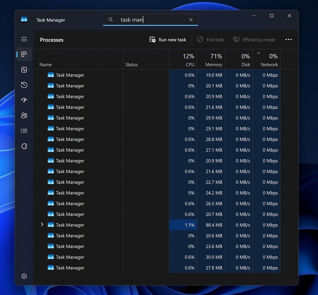 Task-Manager mit Geister-Bug
