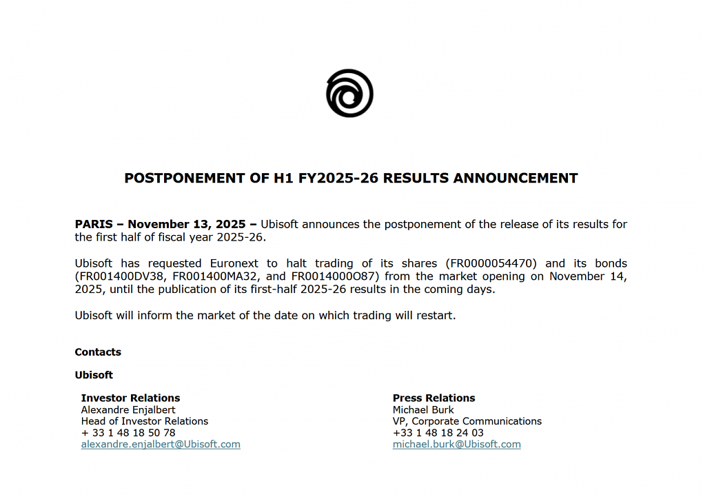 Ubisoft Statement