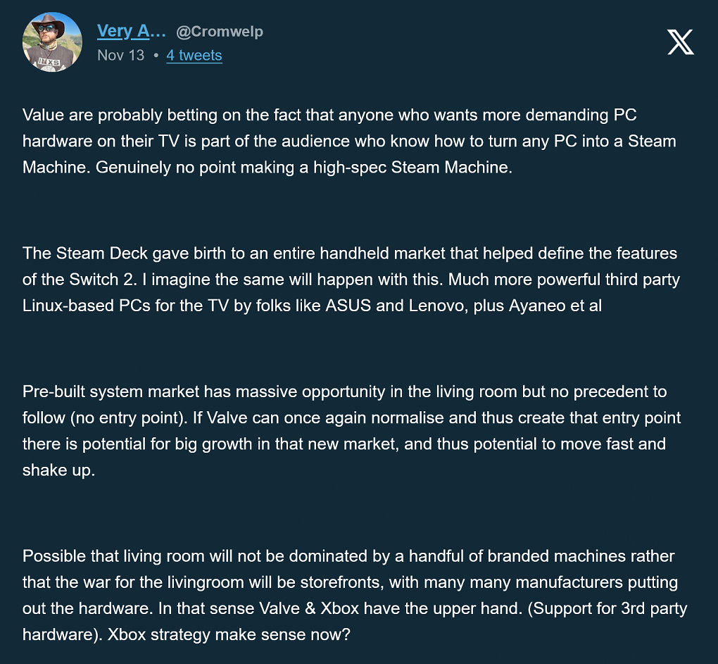 Laut Michael Douse hat High-End-Hardware in Valves Steam Machine nichts zu suchen.