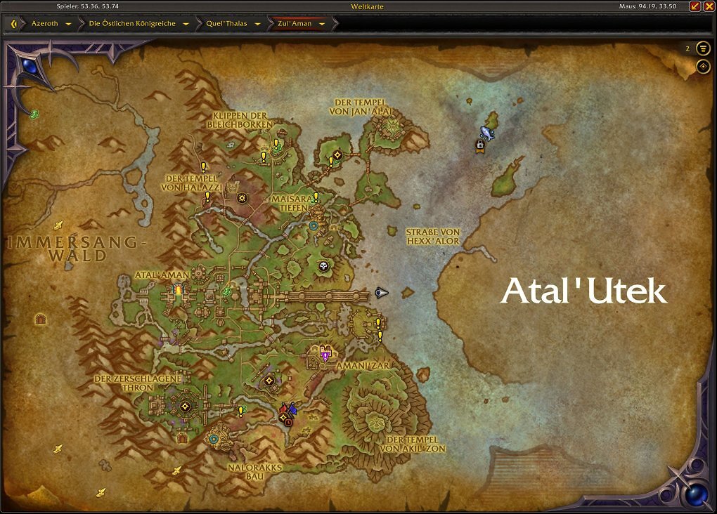 <strong>WoW Midnight:</strong> Östlich von Zul'Aman, jenseits der Straße von Hexx'Alor, liegt das mysteriöse Atal'Utek
