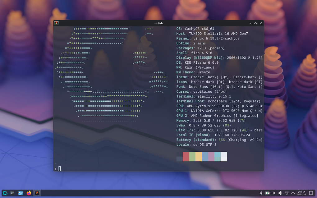CachyOS mit Linux 6.19 und KDE Plasma 6.6