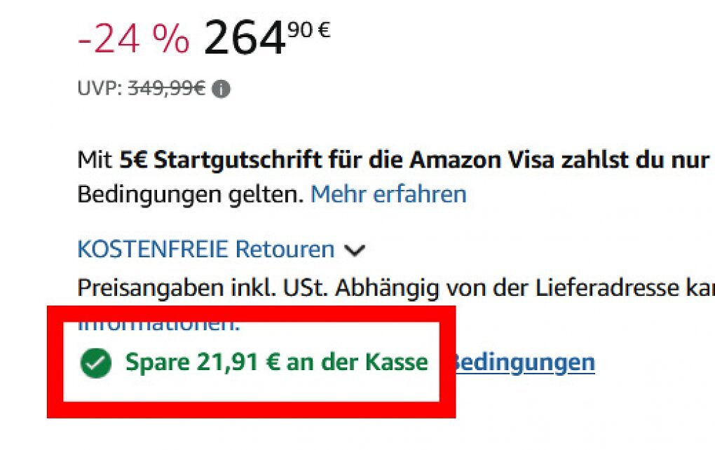 Sofortabzug Bestpreis