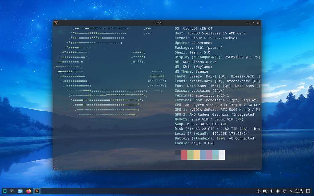 CachyOS und dessen Custom-Kernel sowie sämtliche wichtige Softwarepakete sind immer auf dem neuesten Stand.