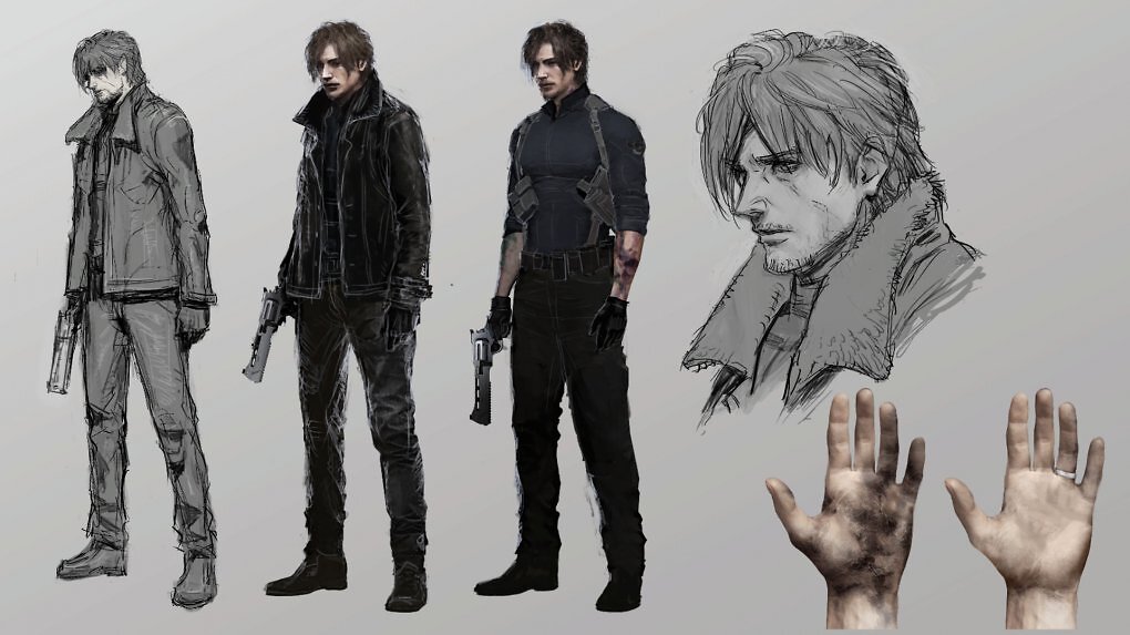 Leon-Artworks aus Resident Evil Requiem