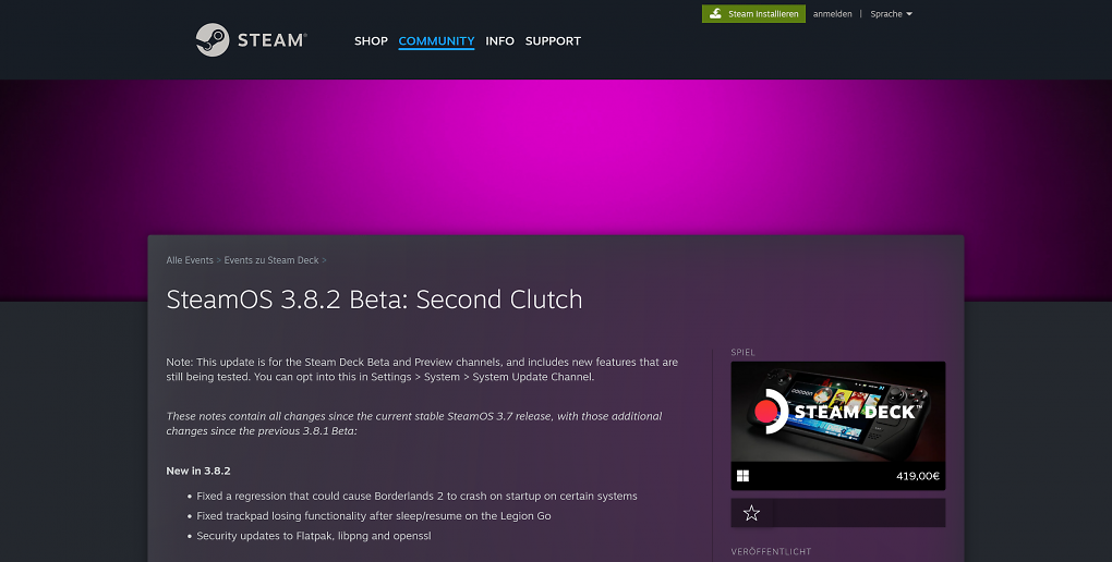SteamOS 3.8.2 Beta