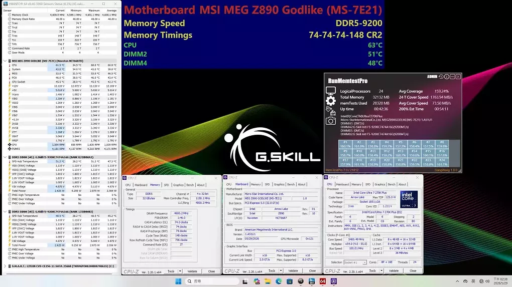 Demo zeigt G.Skill Trident Z5 CK mit DDR5-9200 CL74.