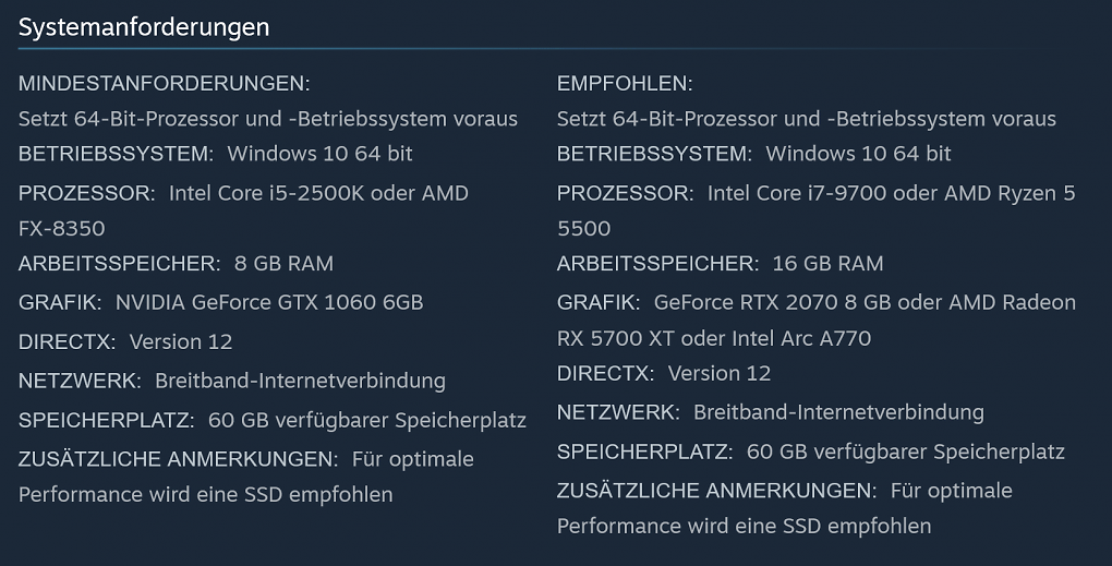 Kingsroad Systemanforderungen