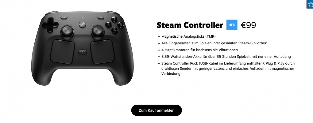 Steam Controller reservieren