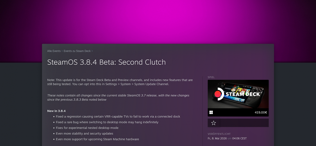SteamOS 3.8.4 Beta