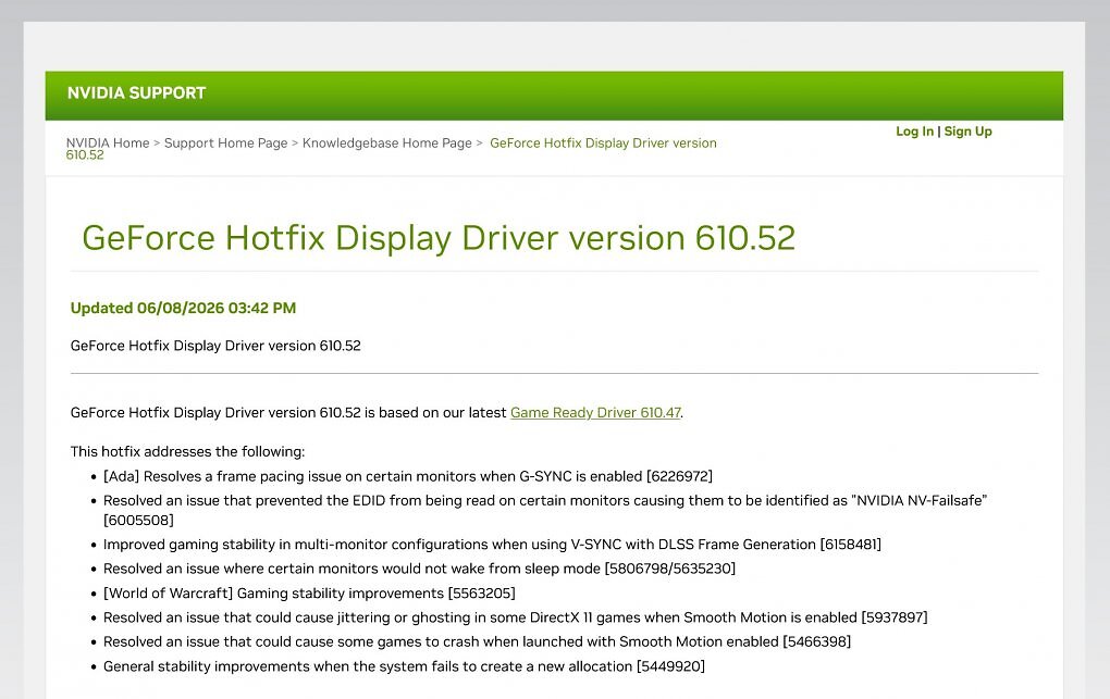 Der Geforce Hotfix 610.52 korrigiert insgesamt 8 Fehler des Geforce Game Ready Drivers 610.47.