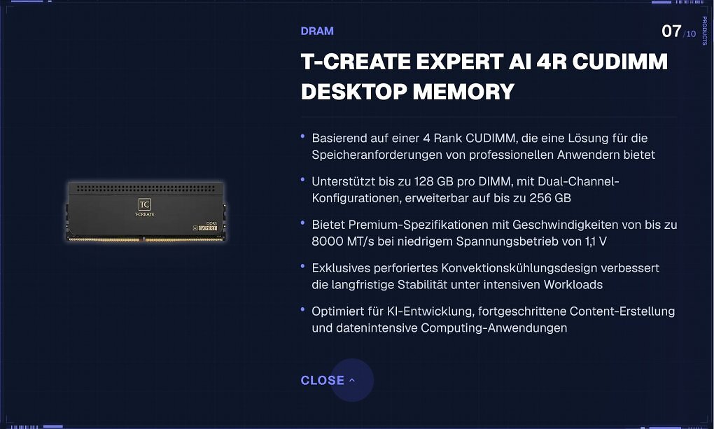 TeamGroup T-Create Expert: Der Desktop-PC soll mit 128 GiB pro Modul zur Workstation werden.