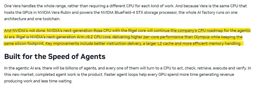 Nvidia Rosa-CPU mit Rigel-Kernen
