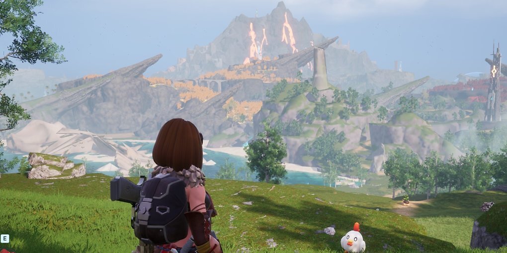 A cohesive art style matters more than photorealism, and Palworld's cartoon look works. The technical execution, however, repeatedly pulls that coherent image apart. On the left, the giant skeleton has been reduced to little more than a chunky 'PS2' block, while the more distant 'Lion King' cliffs remain comparatively detailed in the background. It becomes even more distracting in motion. Even at the Ultra preset, as shown here, objects visibly pop in, details load late, and the world looks as though it cannot settle on a consistent level of detail. This affects both level-of-detail models, or LODs, and, in some cases, textures. Consoles are affected even more severely.