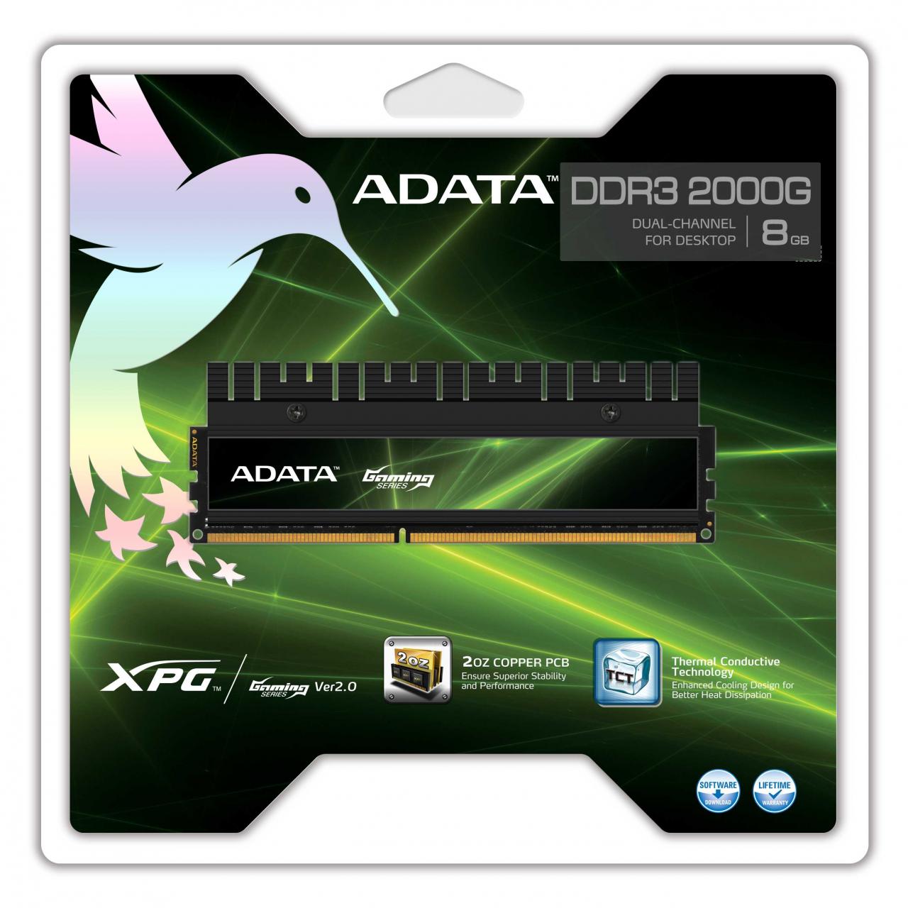Adata XPG Gaming V2.0 Serie nun mit 8 GiByte DDR3-2000 Dual-Channel-Kit