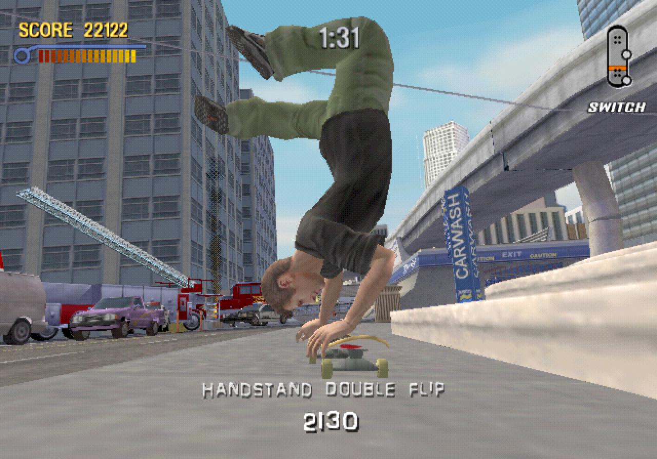 [26/11/2001] Tony Hawk's Pro Skater 2 (2000): Kaum zu glauben, aber wahr. Dieses Spiel ist mit 91 Prozent Durchschnittswertung eines der besten Spiele des Publishers. (im Bild: Teil 3)