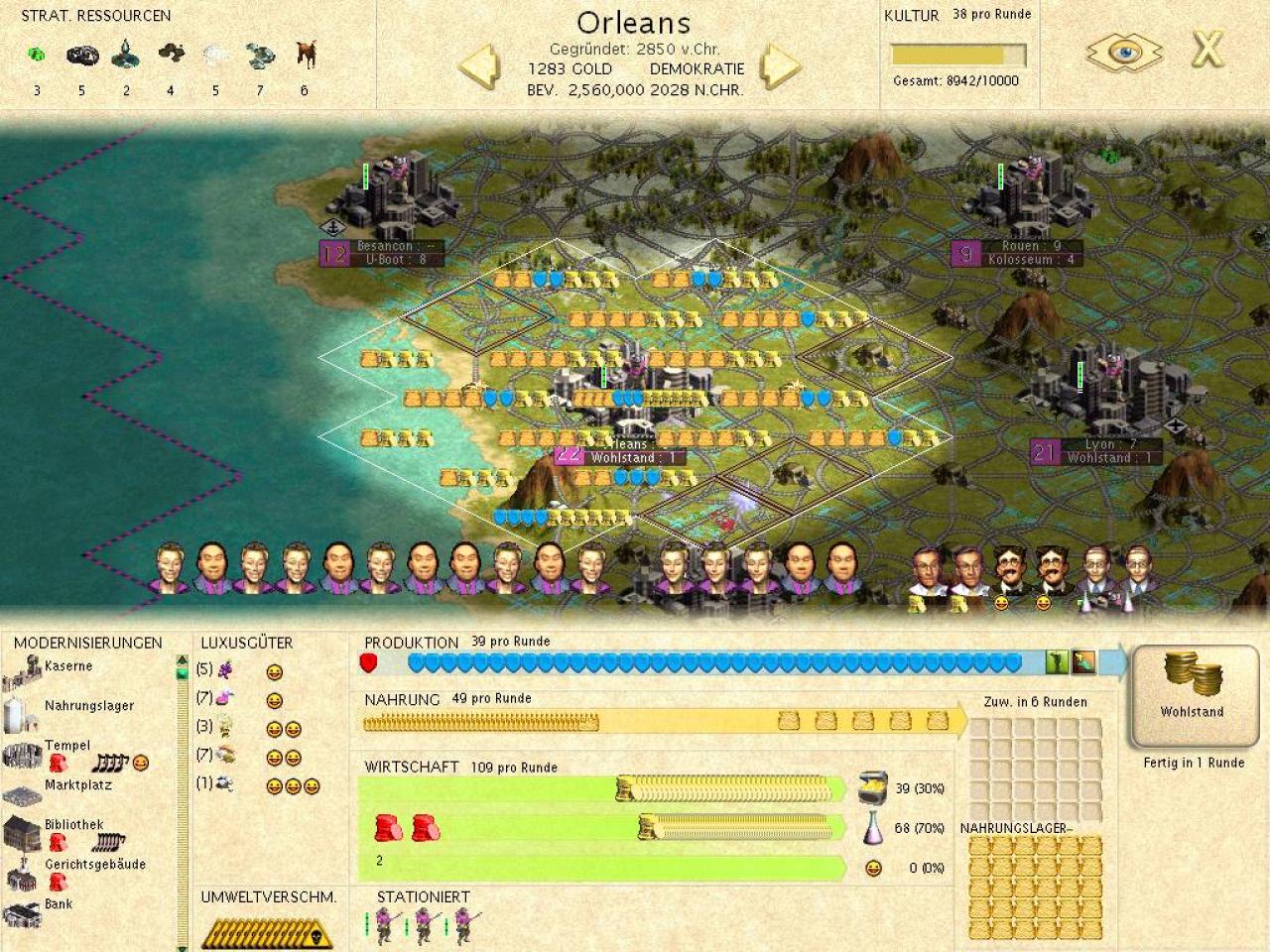 [08/03/2002] 2001 - Sid Meier's Civilization III: Die KI besteht im Grunde aus Skripten und günstigeren Baukosten bei Anhebung des Schwierigkeitsgrades - zumindest hat man dieses Gefühl.