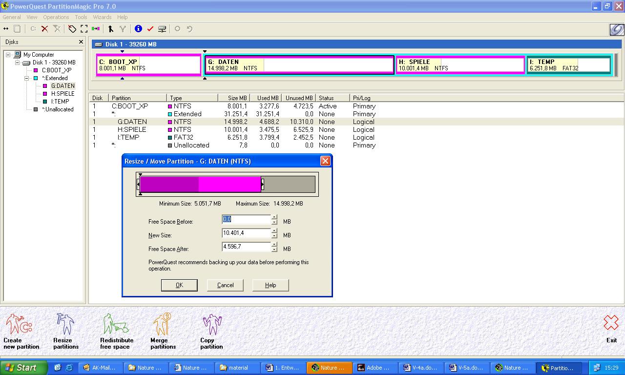 [28/05/2002] Partition Magic: Das beste Partitionierungs-Tool ist Partition Magic. Leider ist die Vollversion recht teuer.
