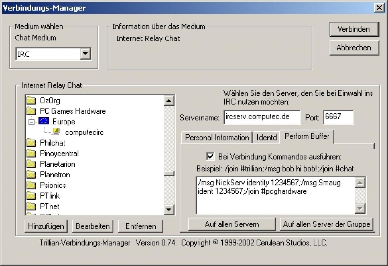 [29/01/2003] Verbindungs-Manager: Prüfen Sie genau, ob Sie 