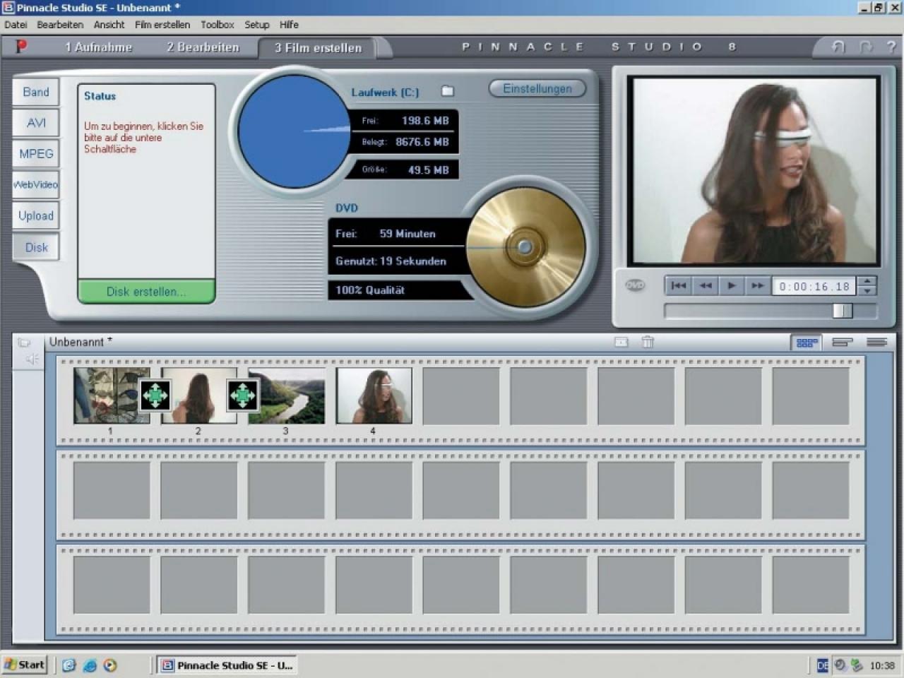 [23/03/2003] Die Software Pinnacle Studio 8 befindet sich im Lieferumfang.