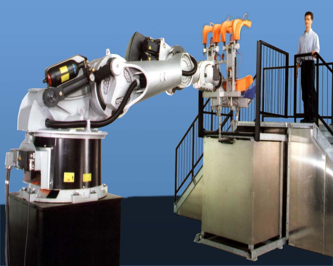 [03/10/2003] Ein klassisches Einsatzgebiet für Roboterarme sind Karussells und Fahrgeschäfte  bei diesen Robotern hat Sicherheit oberste Priorität.