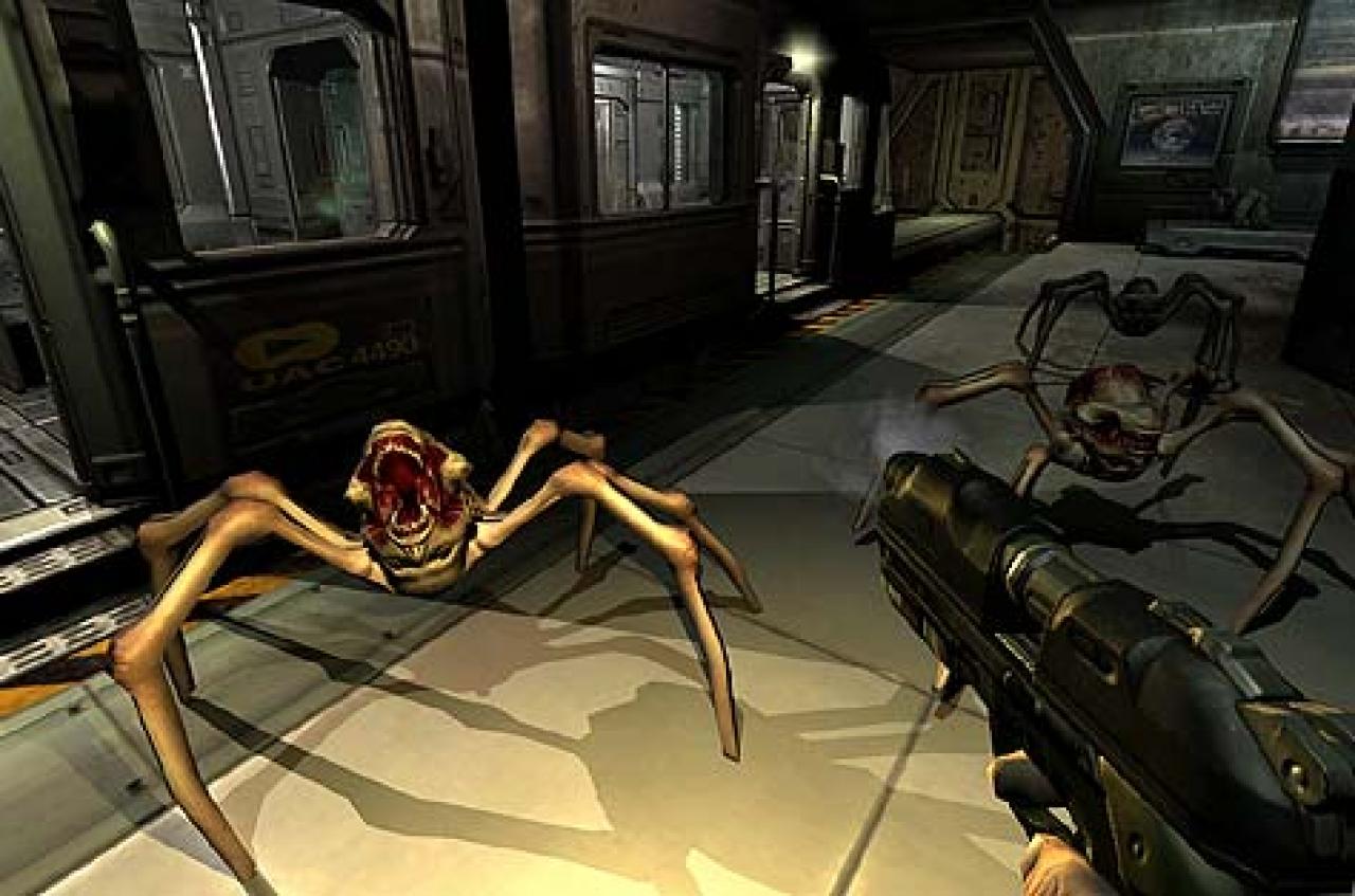 [08/12/2003] 2004 - Doom 3 (dt.): Auf Basis der Id Tech 4 Engine entwickelte Id Software diesen Shooter Anno 2004, der besonders durch Licht und Schatten zum Maßstab seiner Zeit wurde.