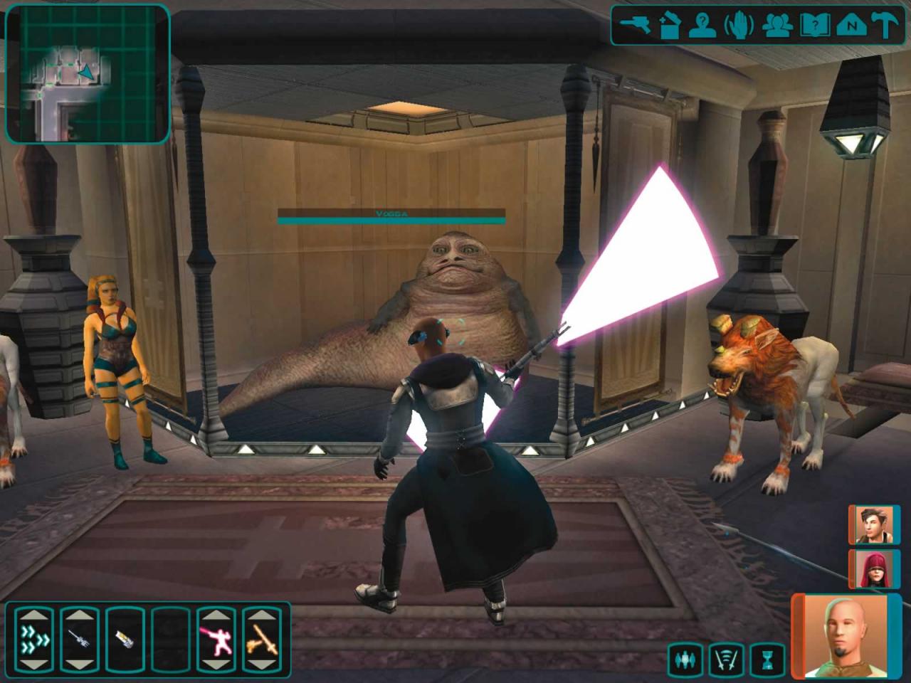 [09/03/2005] 2004 - Star Wars: Knights of the Old Republic II - The Sith Lords: Der erste teil mit Aurora-Engine und dieser von Obsidian mit Odysee-Engine beherrschen auch OpenGL.