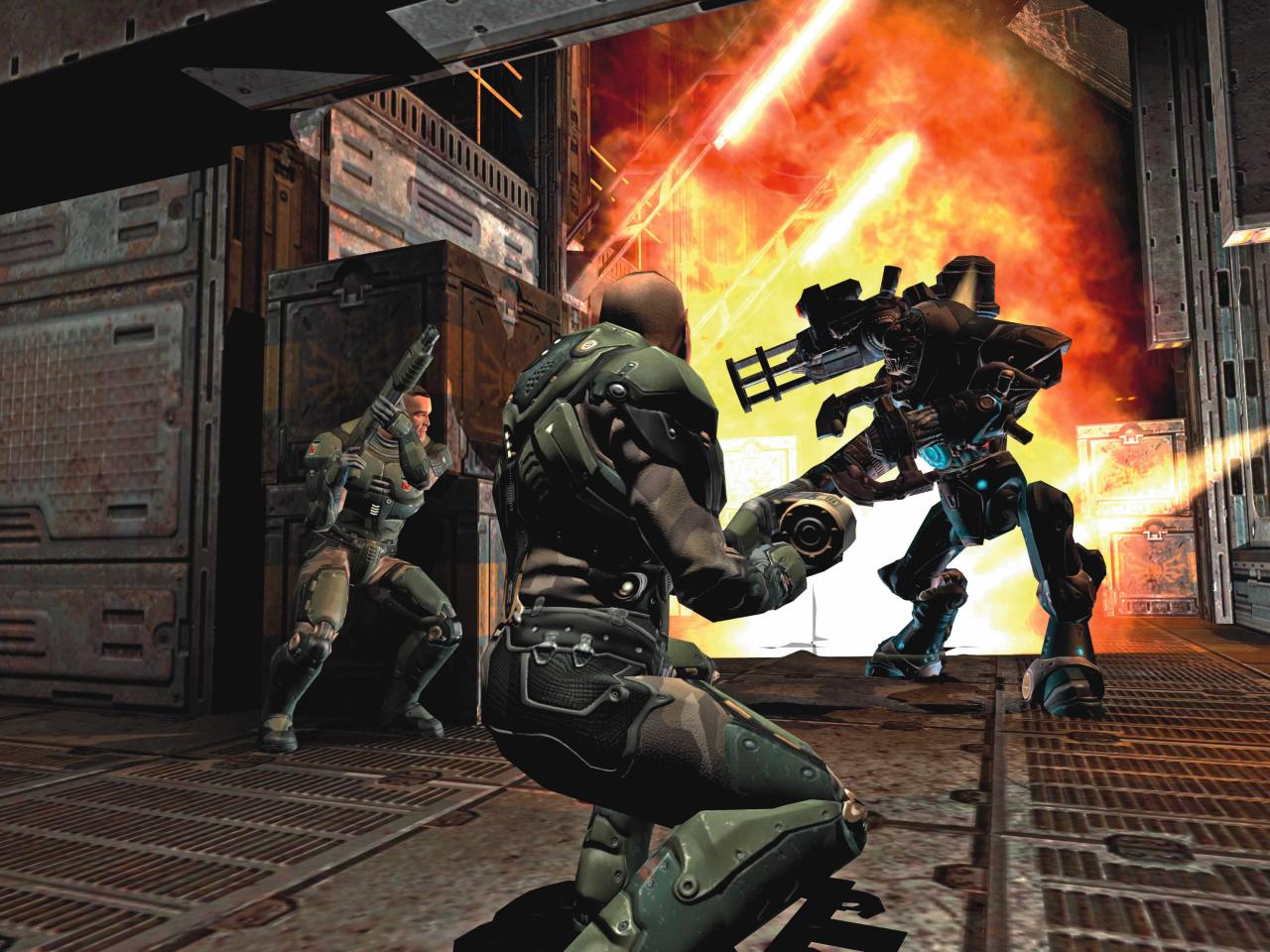 [31/08/2005] Quake 4 von 2005 enthielt auch einen Multiplayer-Part, der jenem des Vorgängers ähnelte - nur ohne Bots.