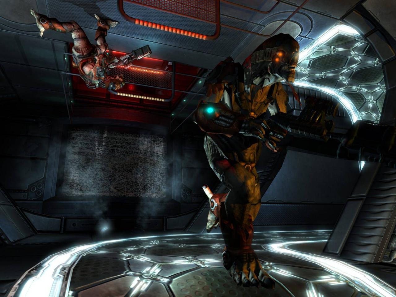[13/02/2006] 2006 - Prey: Mit einer modifizierten Version der Doom 3 (dt.)-Engine geht dieser außergewöhnliche Shooter rund im Protagonist Tommy ins Rennen. 3D Realms hatte seine Finger hier im Spiel.