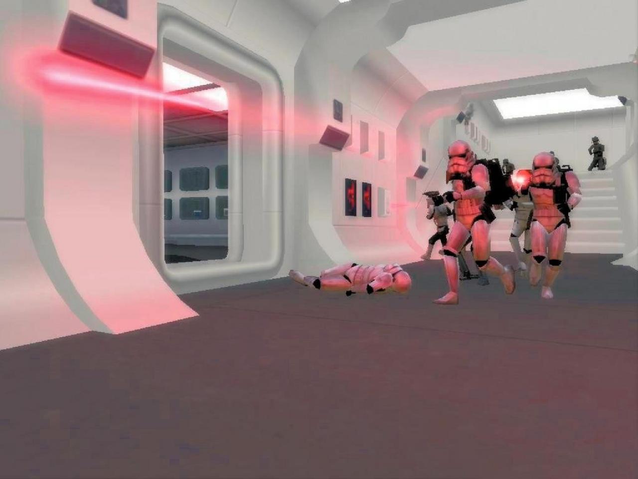 [28/07/2006] 2004 - Star Wars Battlefront: Die Gegner-KI orientiert sich direkt am Vorbild. Die Strumtruppen wollen einfach gar nichts treffen. Vielleicht hat der Entwickler aber auch einfach nur zu kleine Hit-Boxen spendiert.