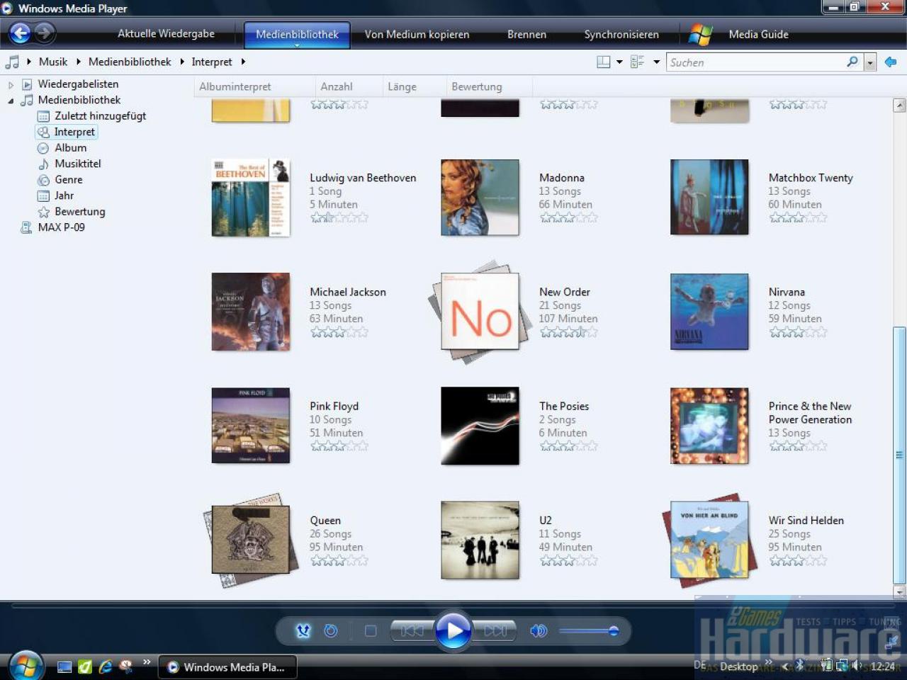 [24/11/2006] Media Player Medienbibliothek