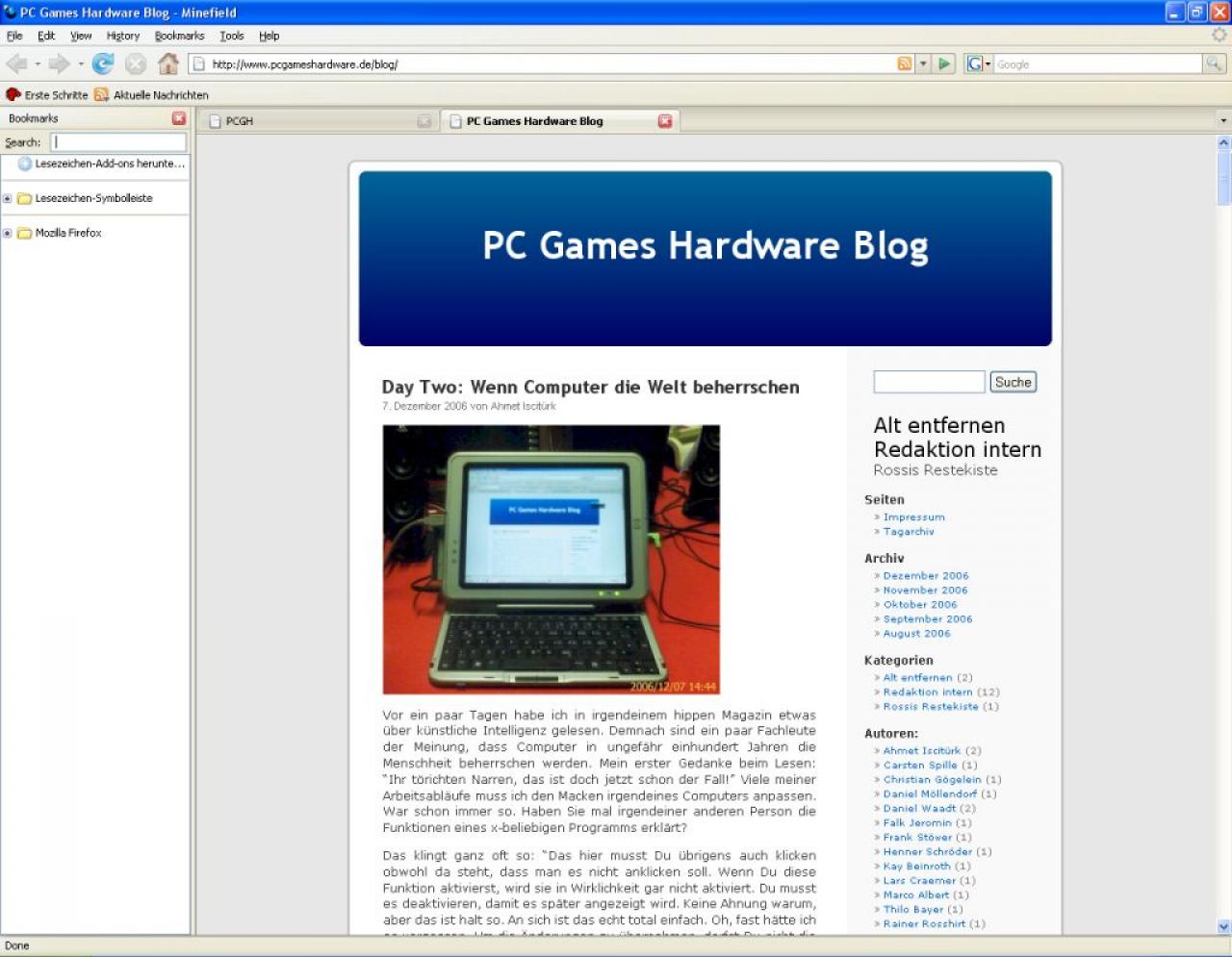 [08/12/2006] Der kommende Firefox 3.0 - natürlich Vista kompatibel