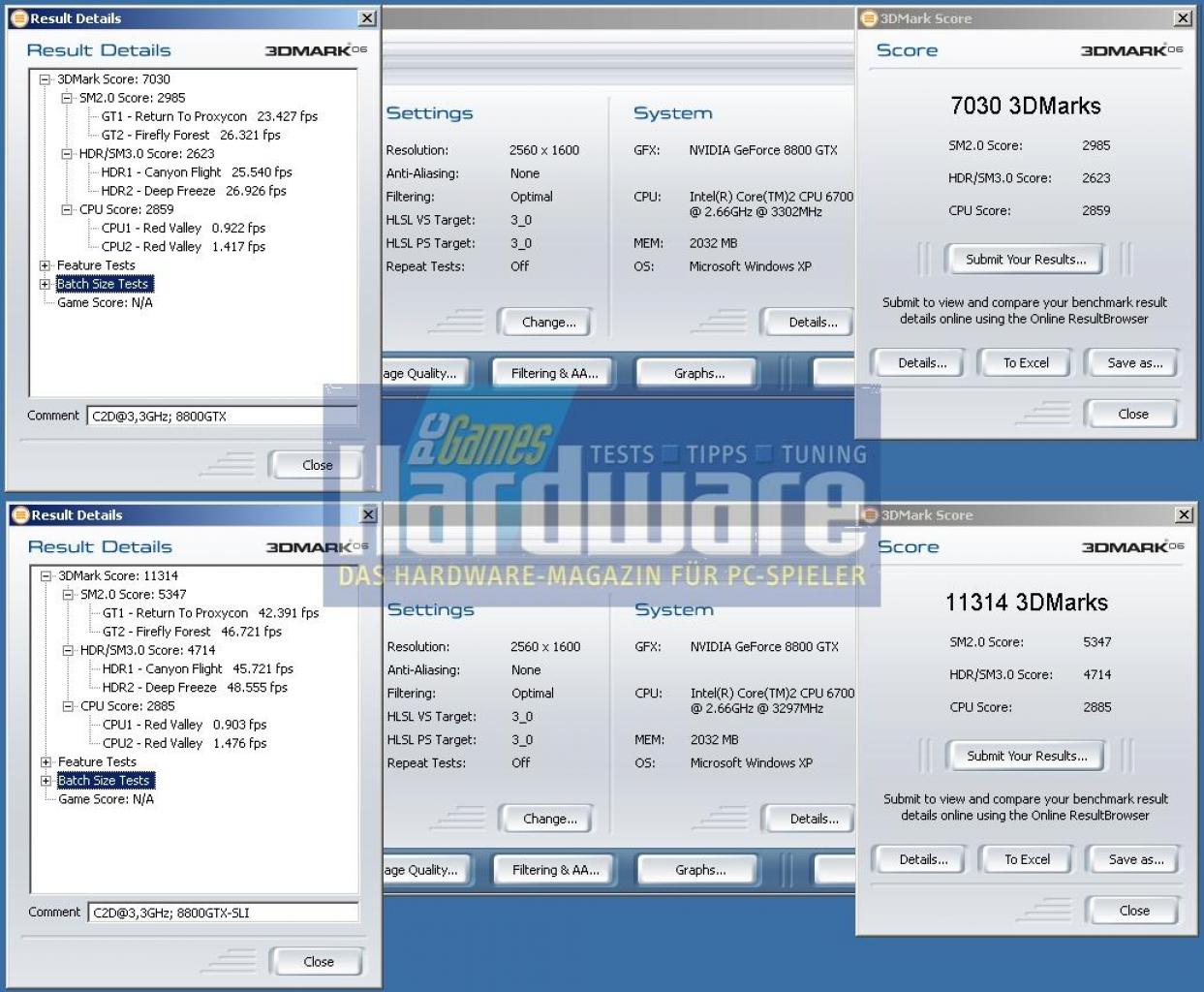 [12/12/2006] Der 3DMark06 Einzelkarte und SLI in 2560er-Auflösung