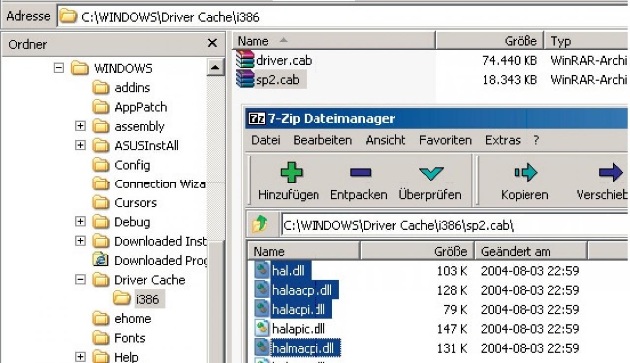 [04/01/2007] Zip: Entpacken Sie die vier markierten Dateien, nennen Sie die 
