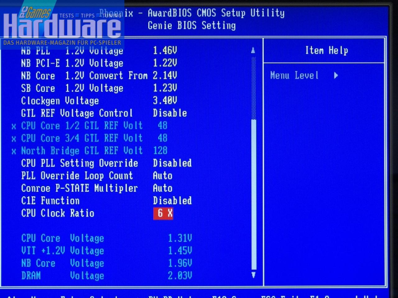 [23/02/2007] Um die CPU als Fehlerquelle auszuschließen, haben wir den Multiplikator auf sechs gesenkt.
