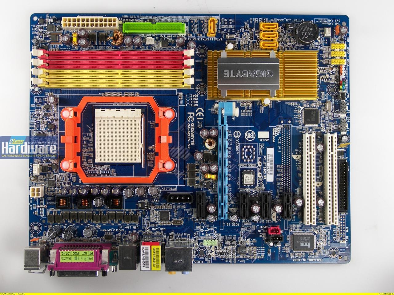 [22/02/2007] Gigabyte M55S-S3: Der Nforce 550 ist die kleinste Variante der ersten Nforce-5-Generation.